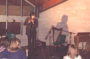 a photograph of me performing at a folk club